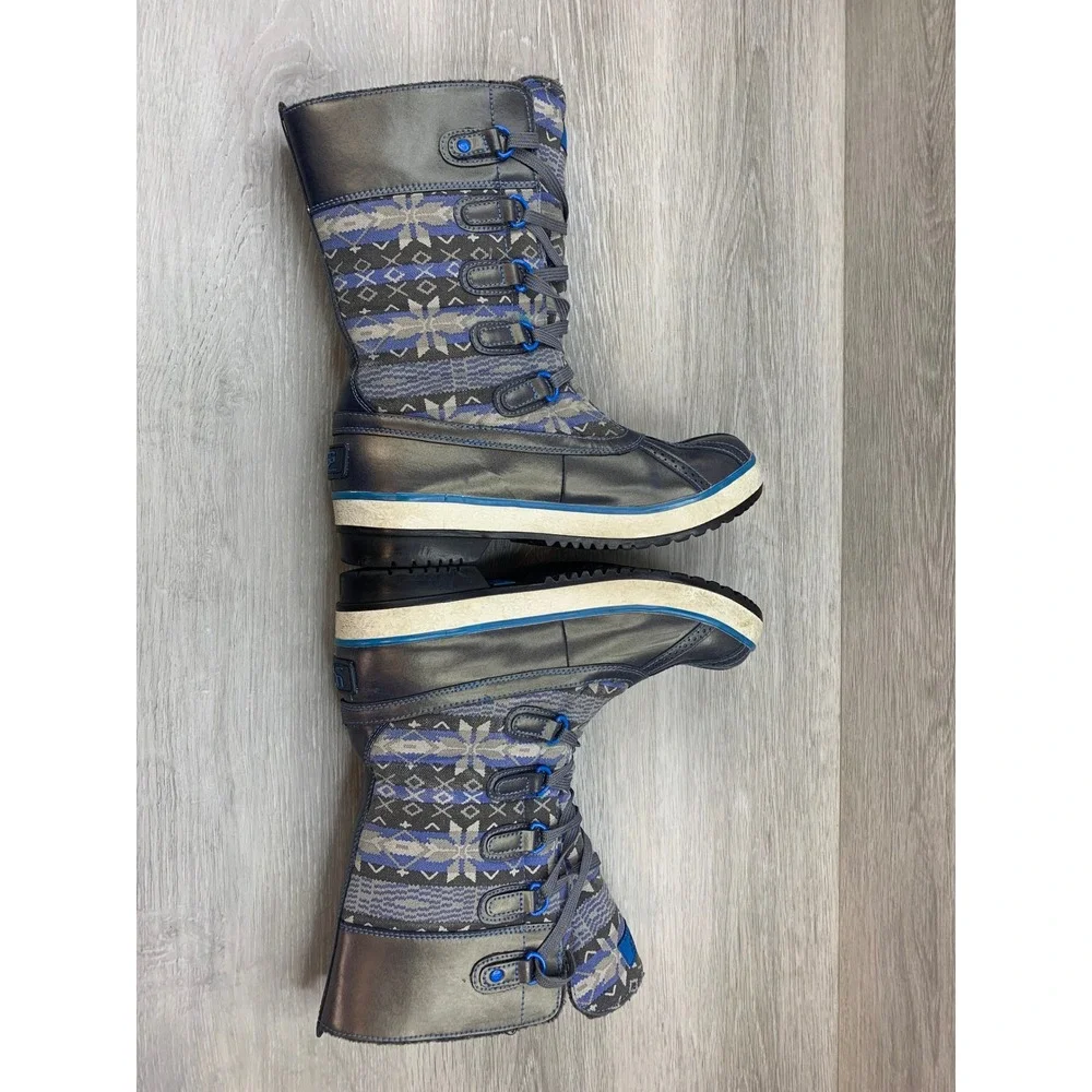 UGG‎ Australia Adirondack Women's Tall Blue Winter Boots Fair Isle Shoes